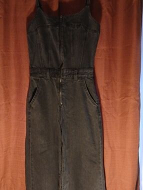 Levi's Black Wide-Leg Denim Jumpsuit with Front Zip
